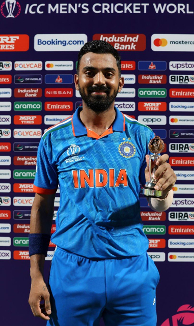 KL Rahul awarded Player of the match award