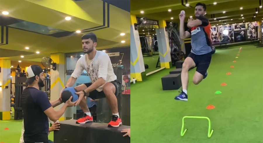 Afghanistan's Naveen-ul-Haq trains at Shaheen Afridi's gym in Peshawar