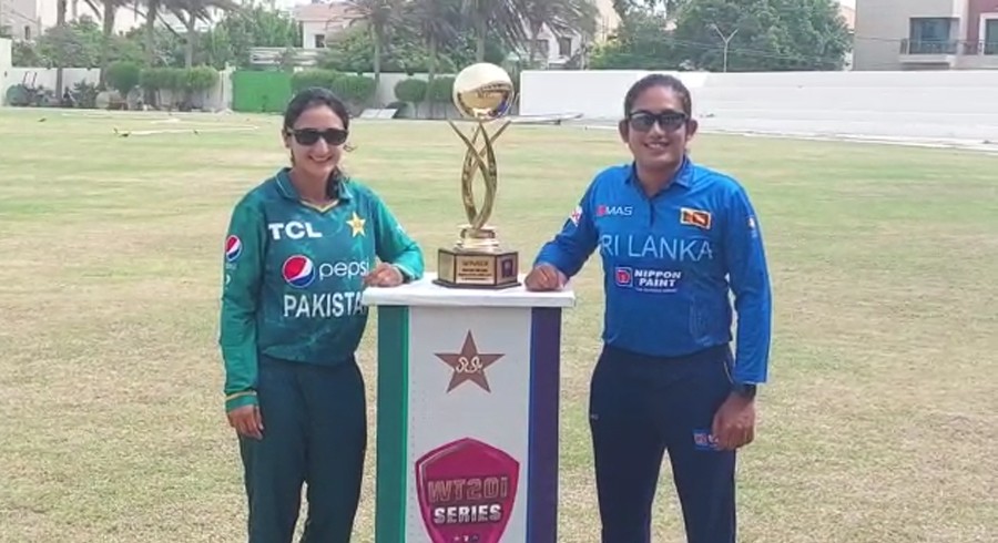 PAKWvSLW: T20I series trophy unveiled