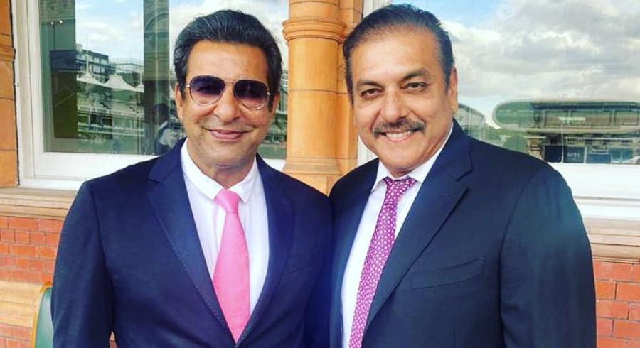 Wasim Akram meets Ravi Shastri at Lords