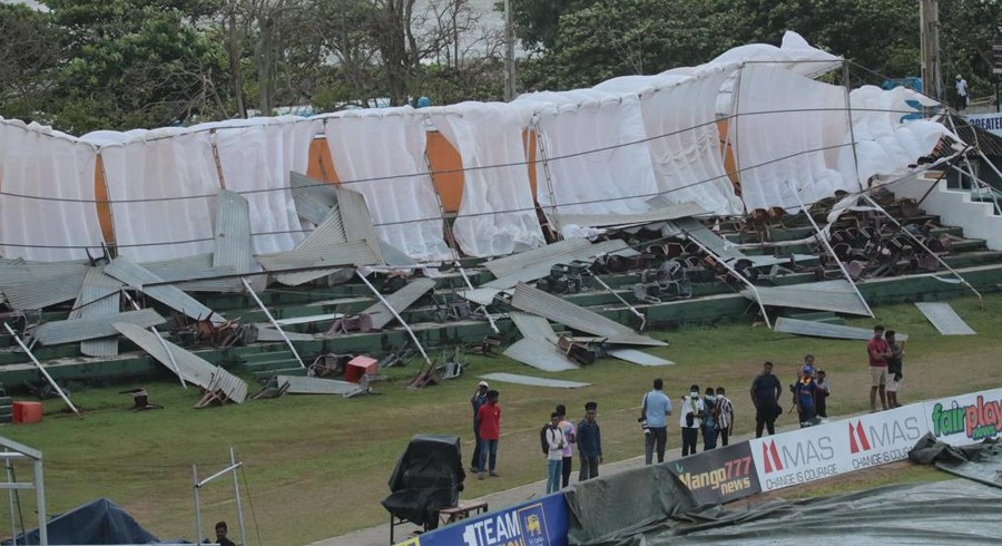 SLvAUS: Galle stadium's temporary grandstand collapsed due to heavy rain