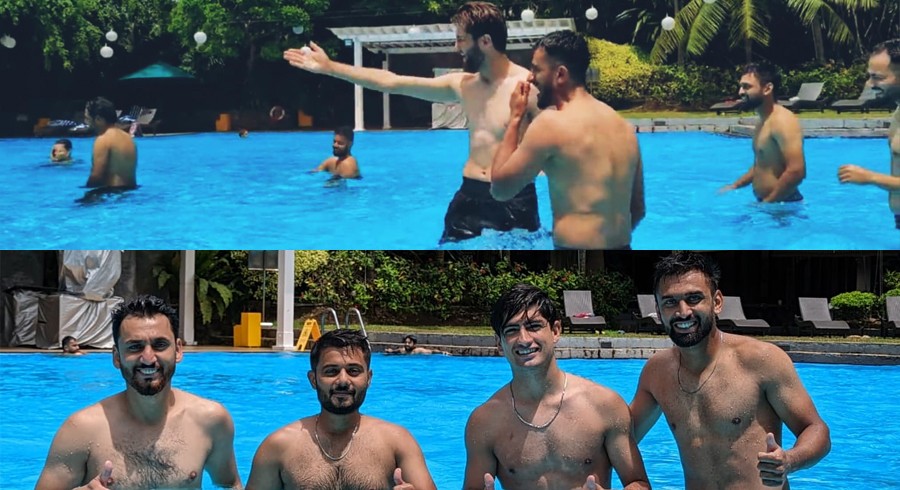 WATCH: Pakistan players escape the heat with a pool session