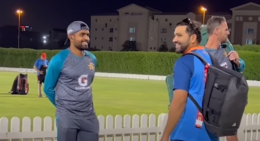 WATCH: Babar Azam interacts with Rohit Sharma ahead of Indo-Pak match