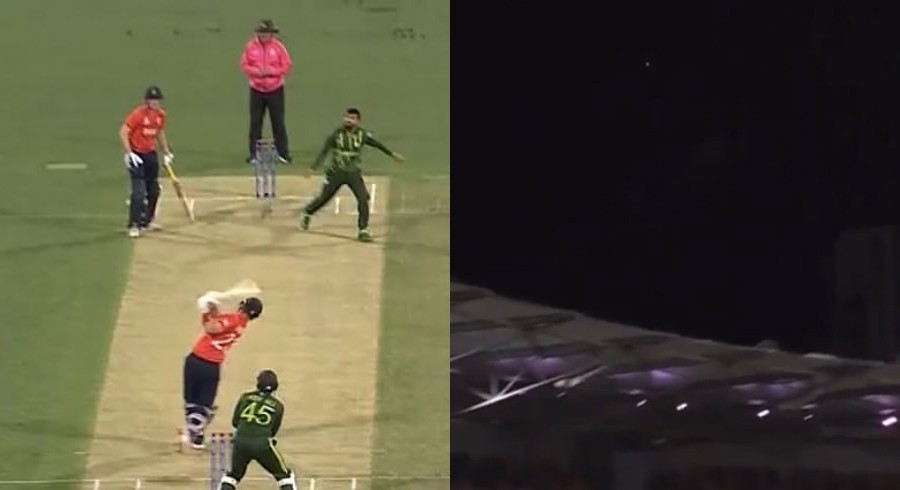WATCH: Livingstone's six off Shadab almost touches The Gabba's roof