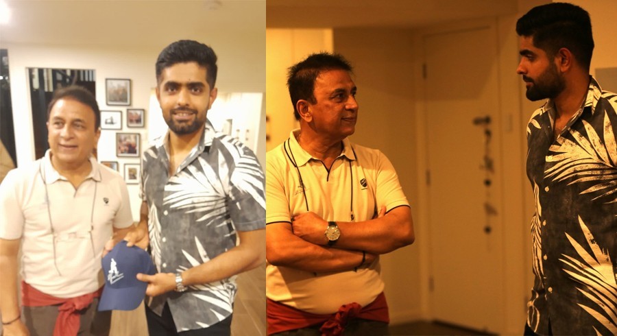 سنیل گواسکر کی پاکستانی کرکٹرز سے ملاقات، بابراعظم کے لیے کیپ کا تحفہ