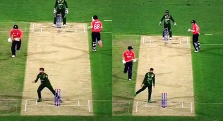 WATCH: Shadab Khan lets out his anger after Haris Rauf misses run-out chance