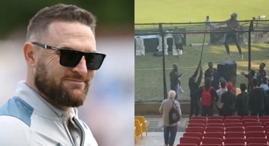 WATCH: England head coach climbs fence during Karachi Test