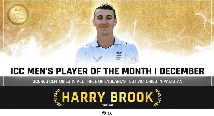 Harry Brook named ICC Men's Player of the month for December 2022