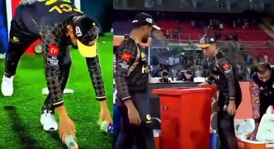 WATCH: Babar Azam and Co. set great example, clean up litter from dugout