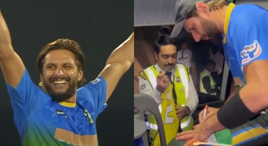 WATCH: Shahid Afridi gives autograph on Indian flag