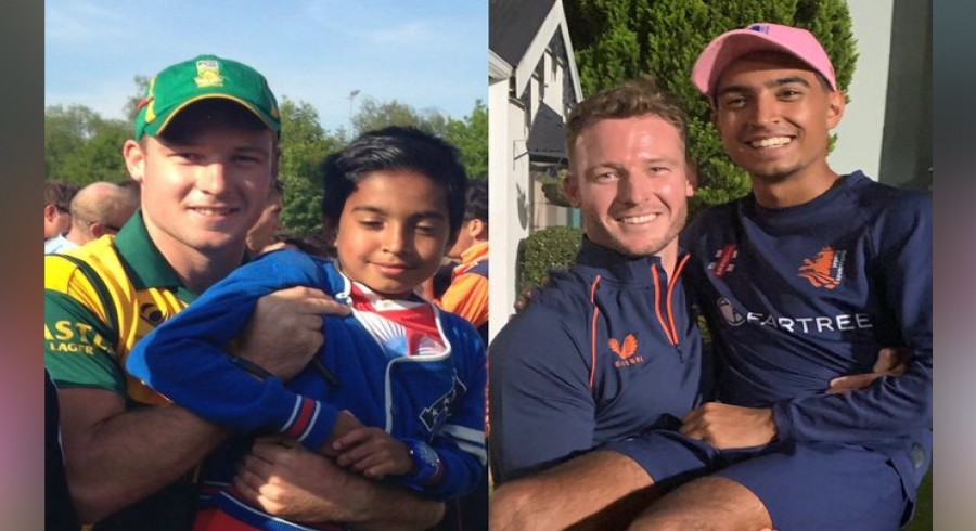 David Miller recreates old photo with Pakistani-origin Dutch cricketer Shariz