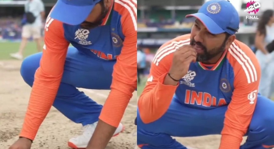 Rohit Sharma reveals significance behind eating pitch soil in T20 World Cup final