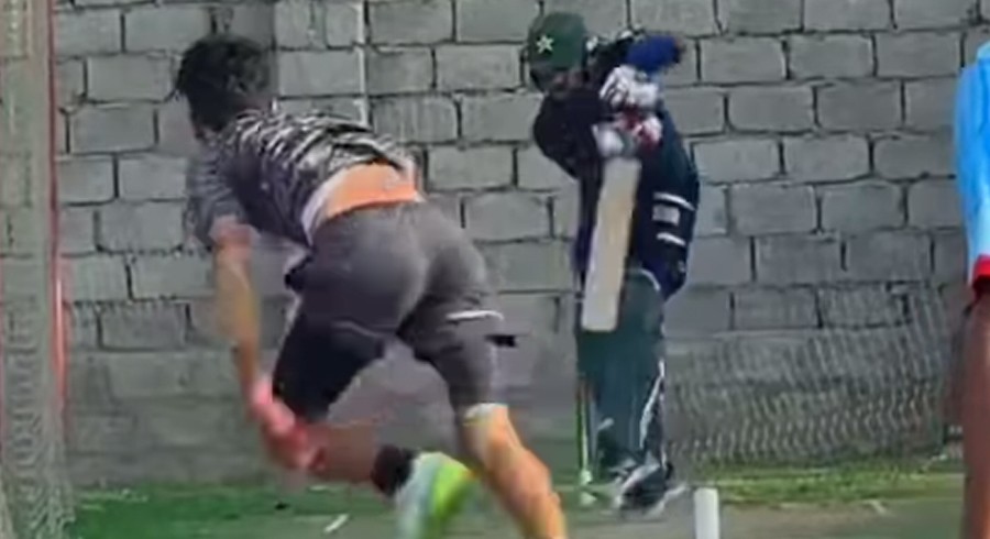 WATCH: Rizwan, Iftikhar struggle against local net bowler during practice
