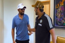 WATCH: Babar Azam meets Rohit Sharma in Ahmedabad ahead of ICC Captain's Day 